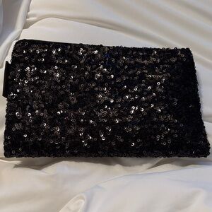 Your Best friend black sequence full zip lined made in Italy purse wallet bag